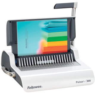 Fellowes Plastikbindegerät Pulsar +300 weiß/silber bis DIN A4 weiß / silber