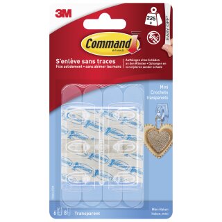 3M Command Mini-Haken Kunststoff Größe: S transparent 6 Haken