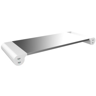 UNiLUX Monitorständer STUDY 4 USB-Anschlüsse silber/weiß