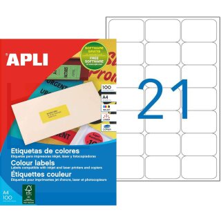 APLI Adress-Etiketten 63,5 x 38,1 mm gelb 2.100 Etiketten