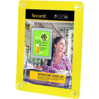 Securit Fenster-Plakatrahmen DIN A4 gelb