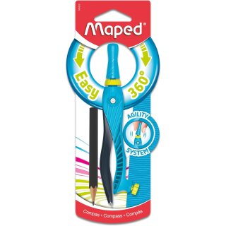 Maped Zirkel 360 Grad Agility Bague mit Adapterring zufällige Farbe (1 Stück)