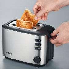 SEVERIN 2-Scheiben-Toaster AT 2514 Edelstahl / schwarz