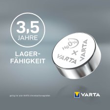 VARTA Silber-Oxid Knopfzelle V76PX (SR44) 1,55 Volt