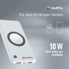 VARTA Zusatzakku "Wireless Power Bank" 10.000 mAh weiß