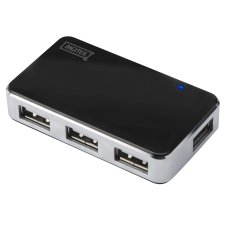 DIGITUS USB 2.0 Mini Hub 4-Port silber inkl. Netzteil