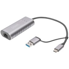 DIGITUS USB Type-C Gigabit Ethernet Adapter USB-C + USB A