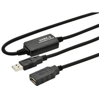 DIGITUS USB 2.0 Aktives Verlängerungskabel Stecker-Kupplung