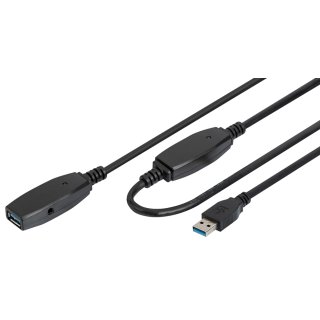 DIGITUS Aktives USB 3.0 Verlängerungskabel 5,0 m schwarz