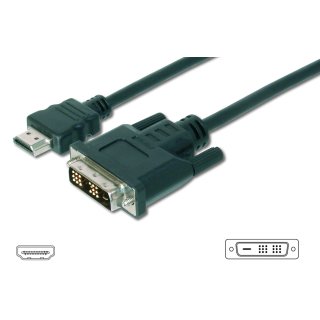 DIGITUS HDMI - DVI-D 18+1 Monitorkabel 2,0 m schwarz
