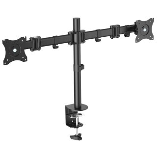 DIGITUS LCD-/LED-Monitorarm Dual schwarz mit Klemmfuß