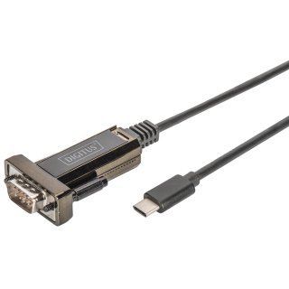 DIGITUS USB 2.0 Adapter USB-C - RS232 schwarz 1,0 m