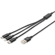 DIGITUS 3-in-1 Ladekabel USB A-Lightning + Micro...