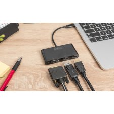 DIGITUS USB-C 3in1 Triple Monitor-Adapter (HDMI DP VGA)