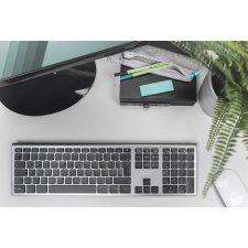 DIGITUS Ultra-Slim Tastatur kabellos silber/schwarz