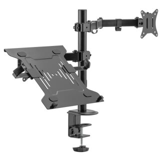 DIGITUS Universal Monitorarm mit Notebookhalterung schwarz