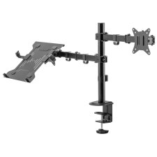DIGITUS Universal Monitorarm mit Notebookhalterung schwarz