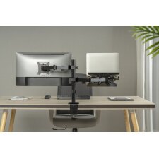 DIGITUS Universal Monitorarm mit Notebookhalterung schwarz