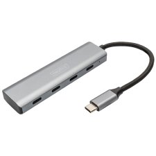 DIGITUS USB-C Hub 4 Port 4x USB-C 3.1 Gen 1 dunkelgrau