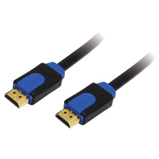 LogiLink HDMI Kabel High Speed HDMI Stecker - Stecker 1 m schwarz / blau