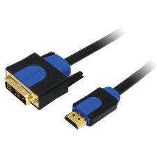 LogiLink HDMI Kabel High Speed HDMI - DVI-D 2 m schwarz/blau