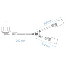 LogiLink Y-Stromkabel 1x Schutzkontakt - 2x Kaltgeräte-