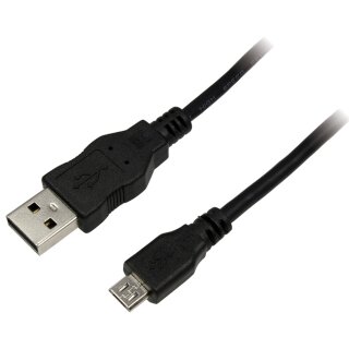 LogiLink USB 2.0 Kabel USB-A - USB-B Micro Stecker 1,8 m schwarz