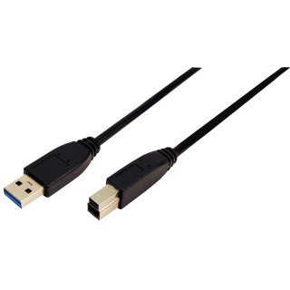 LogiLink USB 3.0 Kabel USB-A - USB-B Stecker 1,0 m schwarz
