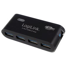 LogiLink USB 3.0 Hub Super Speed mit Netzteil 4 Port schwarz