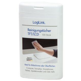 LogiLink TFT/LCD/LED Reinigungstücher 100er Spenderdose