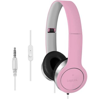 LogiLink Headset High Quality faltbar pink