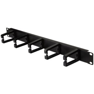 LogiLink 19" Rangierpanel 1 HE 5 Kabelführungsbügel schwarz (RAL9005)