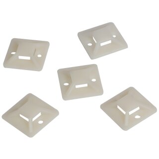 LogiLink Kabelbinderhalterungen 19 x 19 mm natur 100 Stück