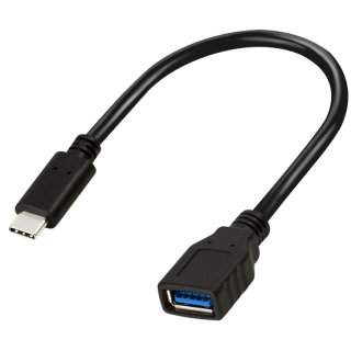 LogiLink USB 3.1 Adapterkabel USB-C Stecker-USB-A Kupplung schwarz