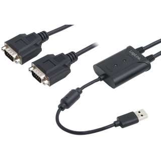 LogiLink USB 2.0 - 2 x RS232 Adapterkabel schwarz