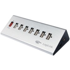 LogiLink USB 2.0 Hub mit Netzteil 7 Port + Schnell-Ladeport