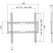 LogiLink TV-Wandhalterung flach für 81,28 - 139,7 cm...