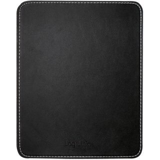 LogiLink Maus Pad im Lederdesign schwarz Kunstleder-Oberfläche