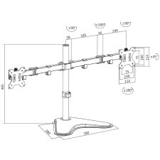 LogiLink TFT-/LCD-Monitorarm mit Standfuß 2-fach...