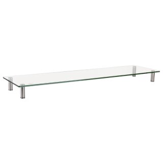 LogiLink Monitorständer extra breit Stahl/Glas silber