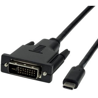 LogiLink USB-C - DVI Adapterkabel 1,8 m schwarz