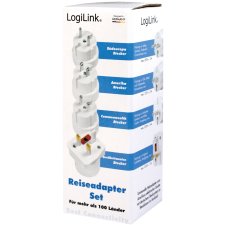 LogiLink Reise-Adapter-Set (EU/UK/US) weiß 4 Adapter