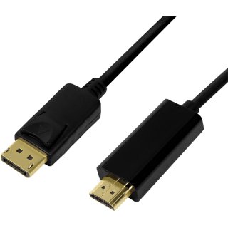 LogiLink DisplayPort 1.2 - HDMI 1.4 Anschlusskabel 1,0 m schwarz