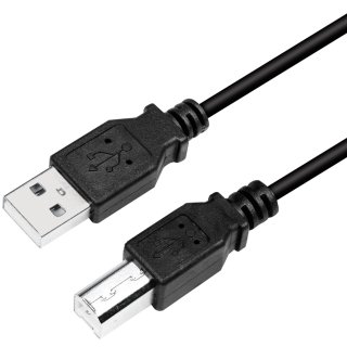 LogiLink USB 2.0 Kabel USB-A - USB-B Stecker 2,0 m schwarz