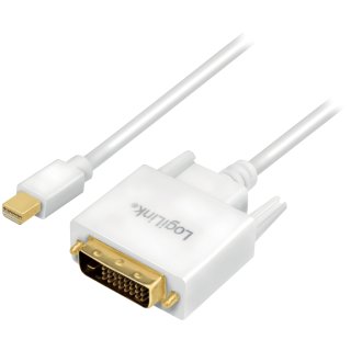 LogiLink Mini DisplayPort - DVI Adapterkabel weiß 1,8 m
