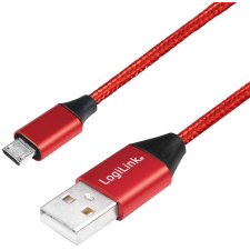 LogiLink USB 2.0 Kabel USB-A - Micro-USB Stecker 0,3 m rot
