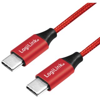 LogiLink USB 2.0 Kabel USB-C - USB-C Stecker 1,0 m rot