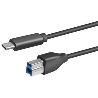 LogiLink USB 3.2 Kabel USB-C - USB-B Stecker 1,0 m schwarz