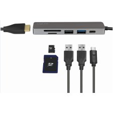 LogiLink USB-C 6-in-1 Multifunktions-Hub silber