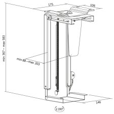 LogiLink CPU-Halter aus Metall drehbar Schnellverschluss schwarz